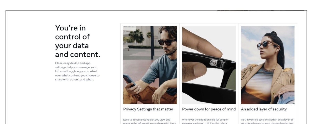 Meta é processada nos EUA por suposta violação de privacidade nos óculos inteligentes - Imagem do artigo original