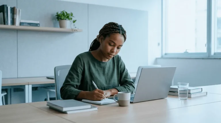 como estudar para o enem 2026 com caderno e notebook em mesa organizada